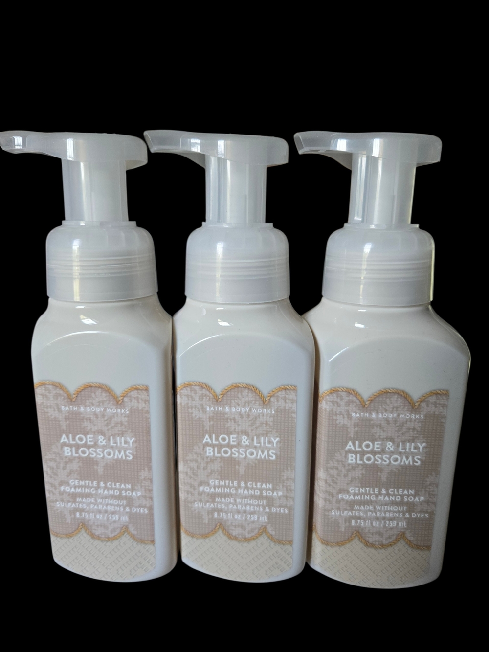 3pc Bath & Body Works Aloe&Lily Blossoms Gentle & Clean Foaming Hand Soap - NEW!